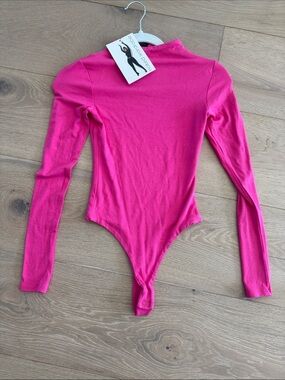 naked wardrobe Hot Pink Long Sleeve Bodysuit